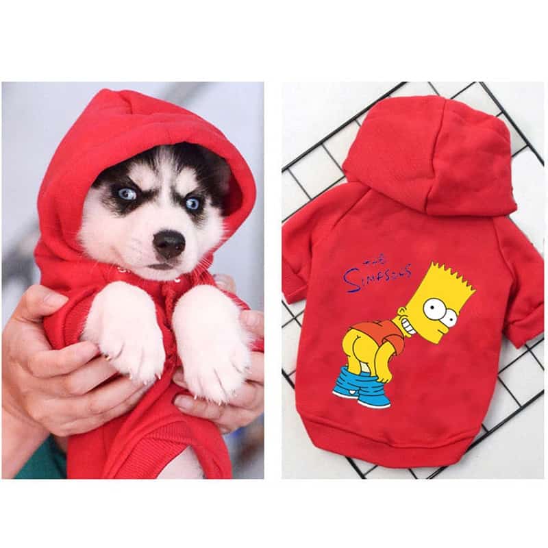 Kickred Basic Dog Hoodie Sweatshirts Pet Clothes Hoodies Sweater with Hat and Leash Hole Soft Cotton Outfit Coat for Small Medium Large Dogs 